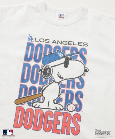 PEANUTS 別注 MLB開幕戦 ベースボール プリントTシャツ